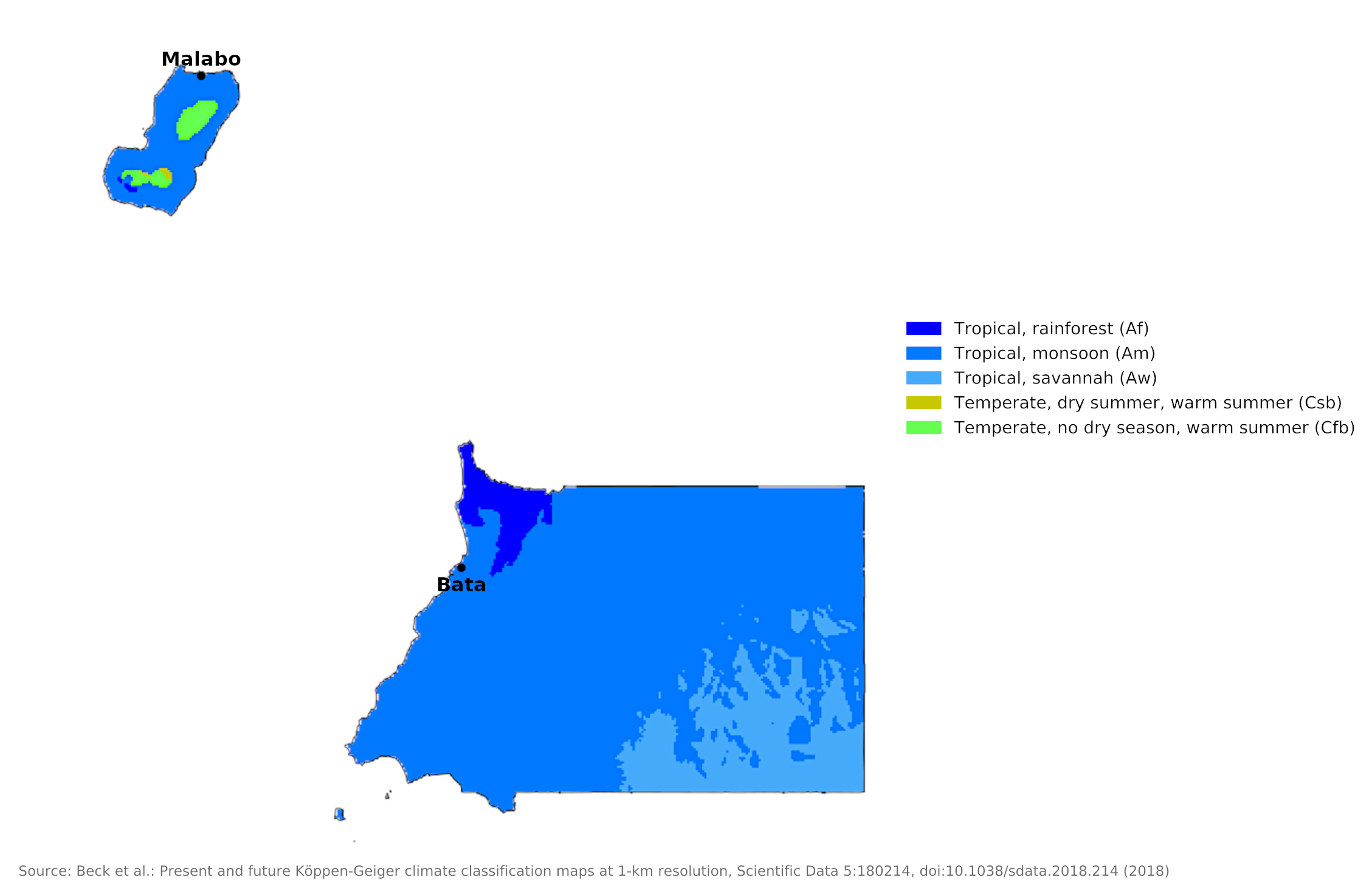 Blue Green Atlas The Climate Of Equatorial Guinea   2560px Koppen Geiger Map GNQ Present.svg 