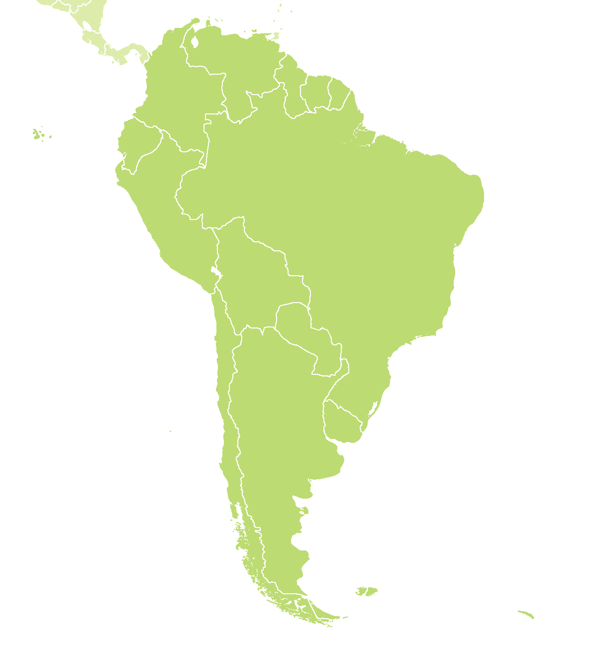 Blank Map South America 